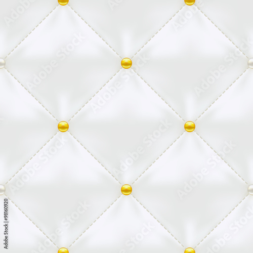 White Quilted Seamless Vector Pattern