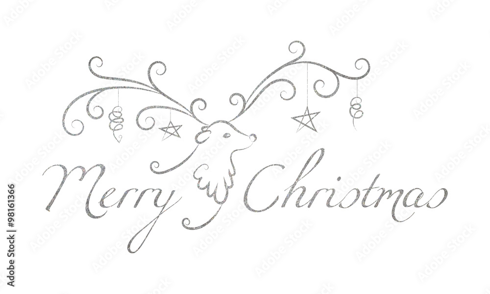 Christmas reindeer with text Merry Christmas. Christmas reindeer with text Merry Christmas.