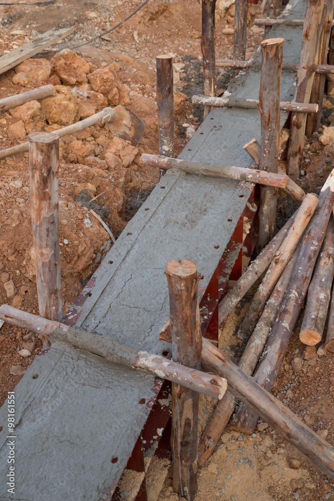 pillar and beam being constructed at construction site pillar and beam being constructed at construction site