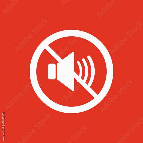 The no sound icon. Volume Off symbol. Flat