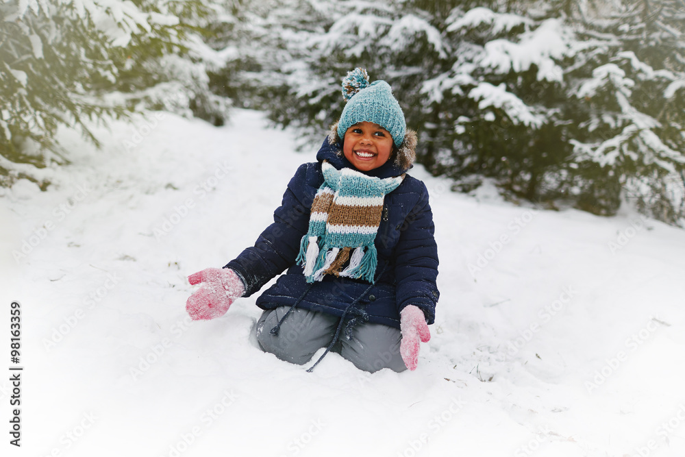 Girl in snowdrift Girl in snowdrift