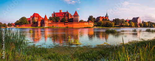 Teutonic Knights in Malbork castle in autumn. World Heritage List UNESCO. Panoramic view photo