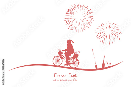 Weihnachtsmann auf Fahrrad