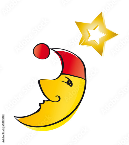 Mond mit goldenen Stern