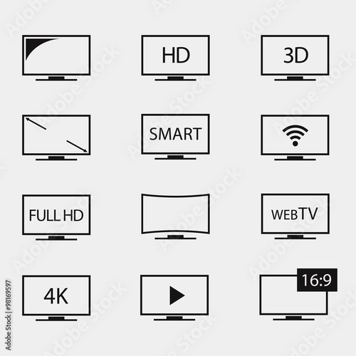 TV icon vector