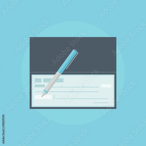 Cheque flat vector illustration