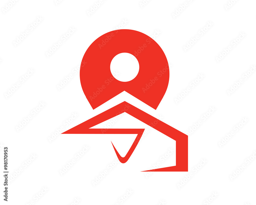 Location, Map, Real Estate, House, Home, And Direction Logo