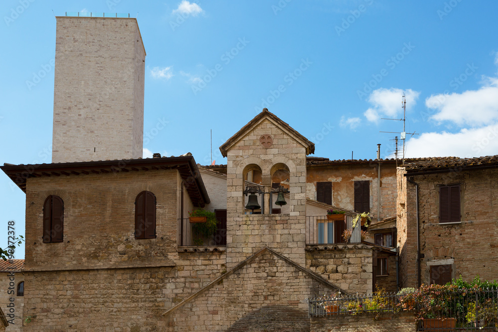 Old houses in Perugia, Umbria, Italy