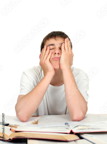 Εκτύπωση καμβά Bored and Tired Student