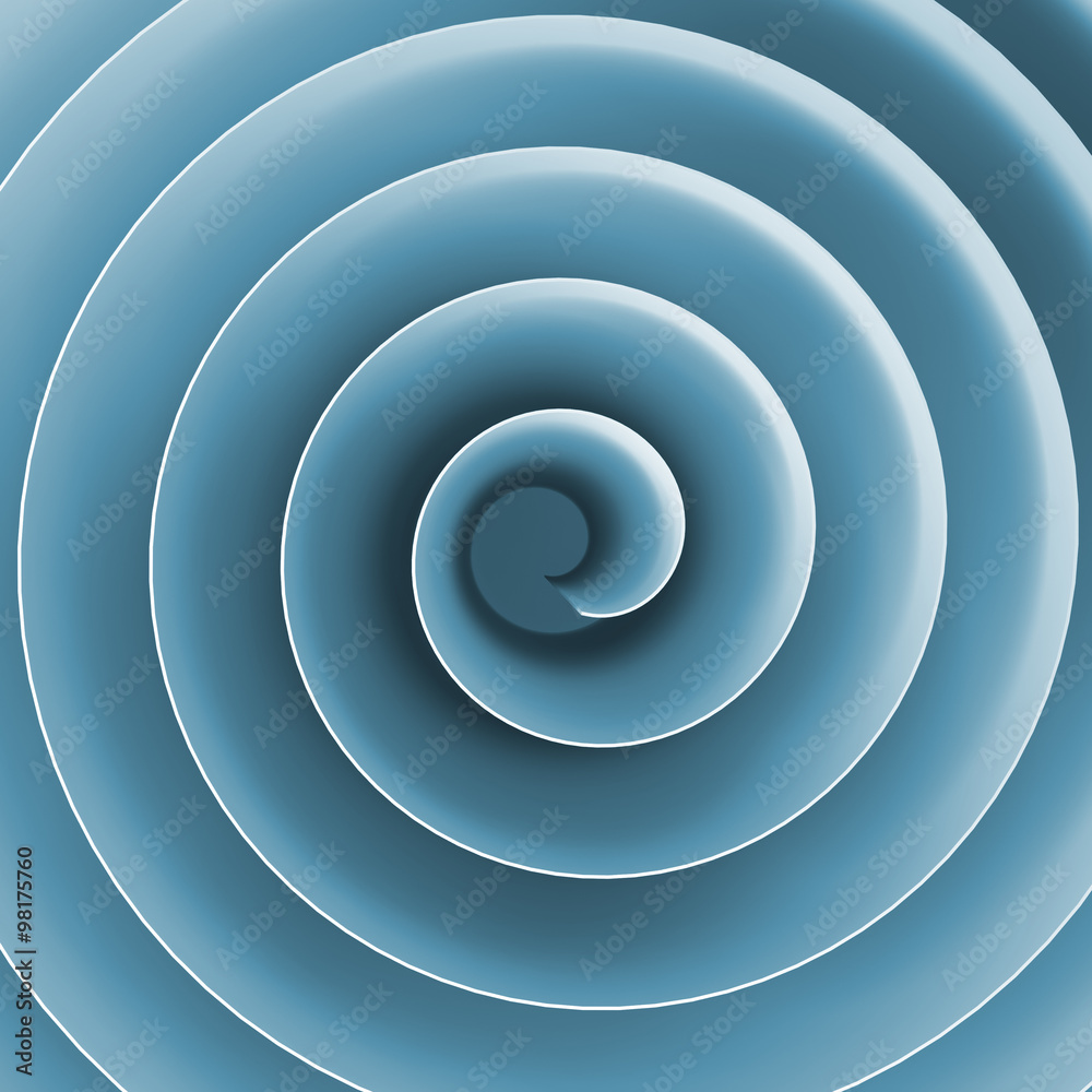 3d spiral with soft blue shadows 3d spiral with soft blue shadows