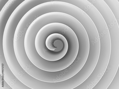 Obraz w ramie White 3d spiral with soft shadows, digital art