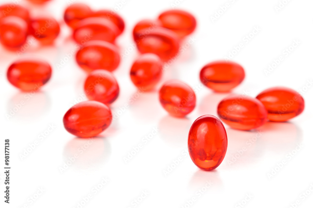 Red capsules. Red capsules.