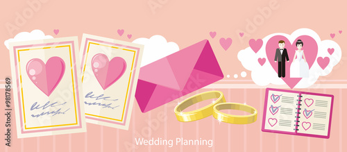 Wedding Planning Design Flat Fashion
