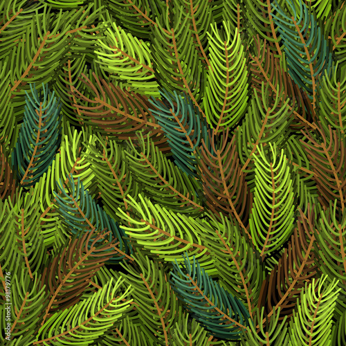 Seamless spruce pattern. Military background. Army structure fro