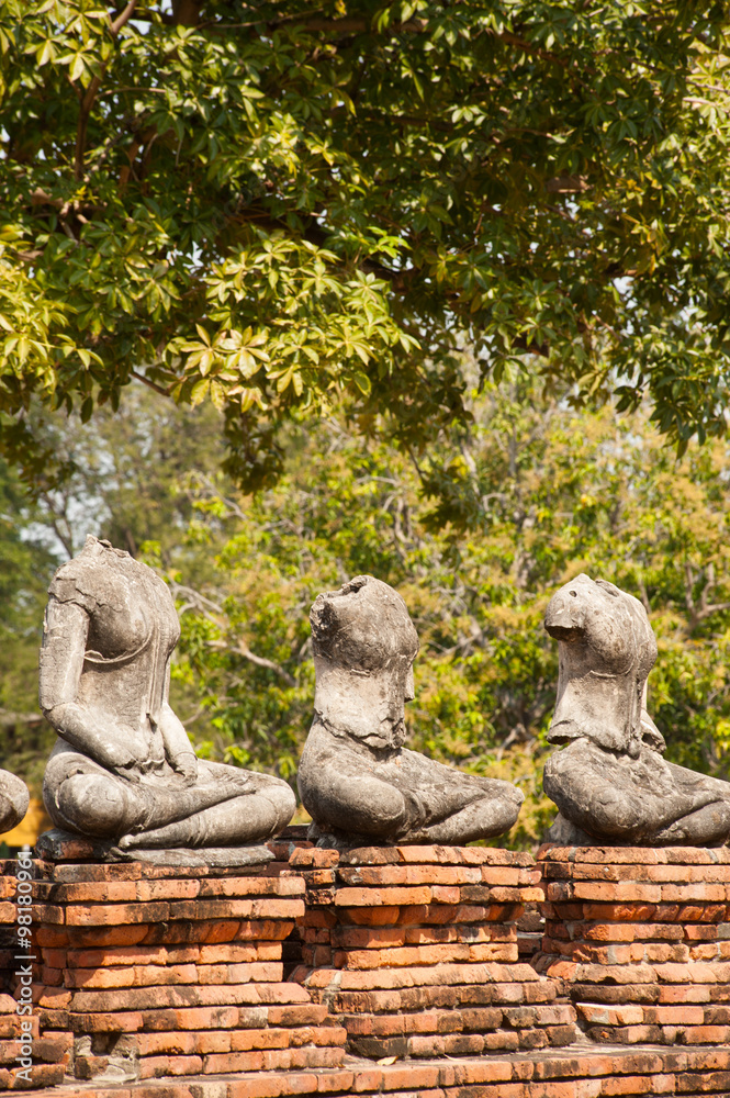 Ancient Buddha in Wat Chaiwatthanaram,Ayutthaya Historical Park. Ancient Buddha in Wat Chaiwatthanaram,Ayutthaya Historical Park.