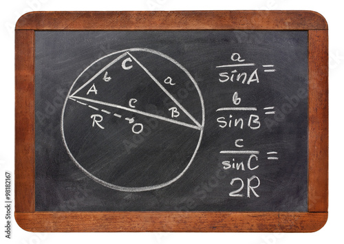 Law of sines on blackboard