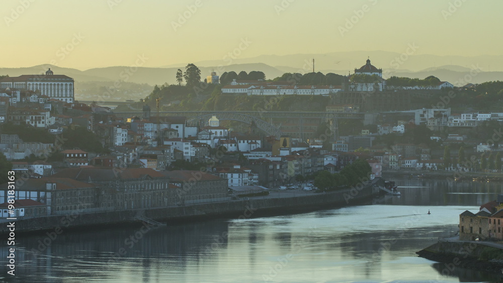 Arter Sunrise at the most emblematic area of Douro river timelapse. World famous Porto wine production area Arter Sunrise at the most emblematic area of Douro river timelapse. World famous Porto wine production area