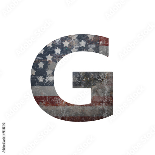 American vintage flag in letter g