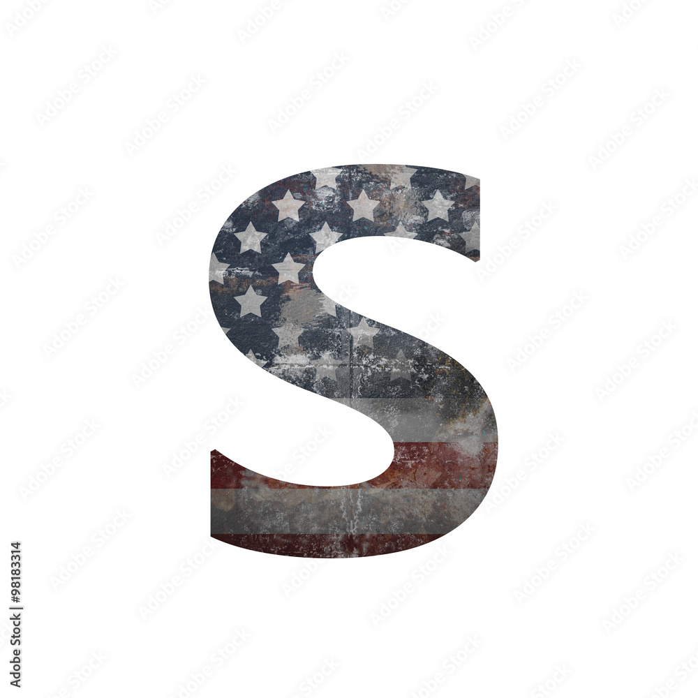 Fototapeta premium American vintage flag in letter s