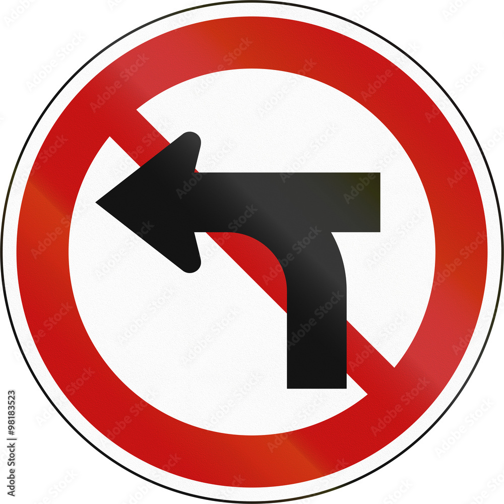 Korean Traffic Sign - No Vehicle Crossing Korean Traffic Sign - No Vehicle Crossing
