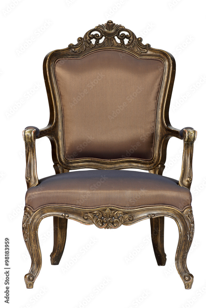Brown antique chair retro style louis Brown antique chair retro style louis