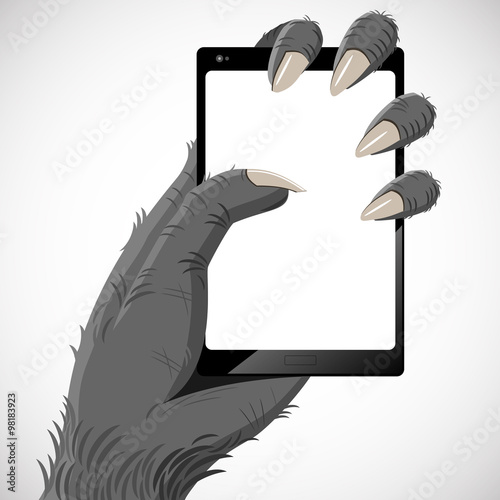 Gorilla and smartphone