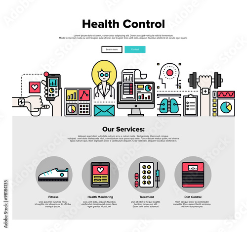 Health control flat line web graphics