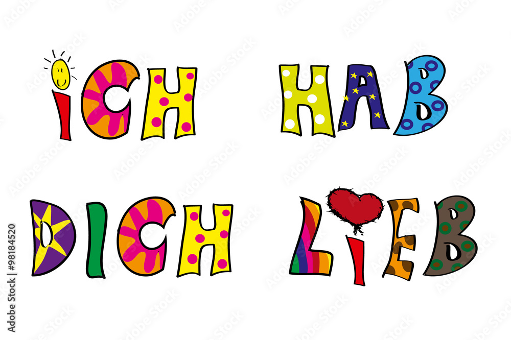 Ich hab dich lieb Kinderzeichnung Adobe Stock