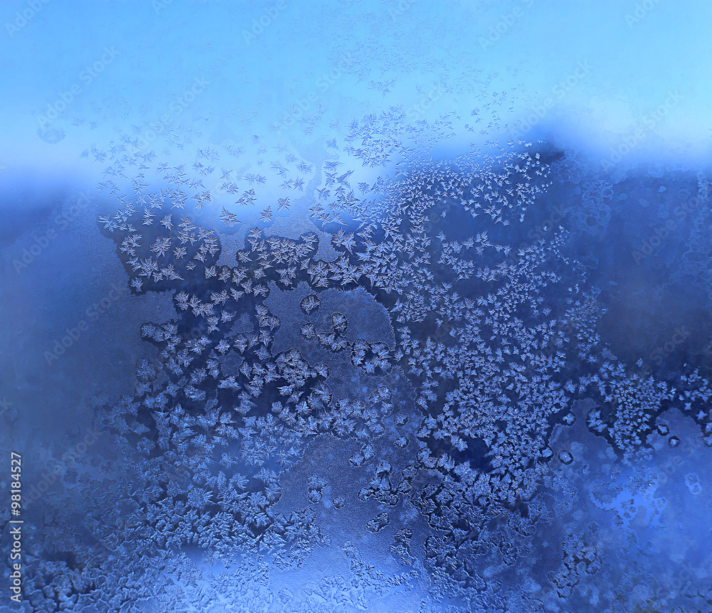 Ice pattern on winter glass Ice pattern on winter glass
