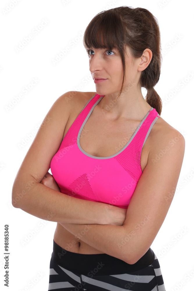 Frau Fitness Workout Sport Training schauen nach oben Freistelle