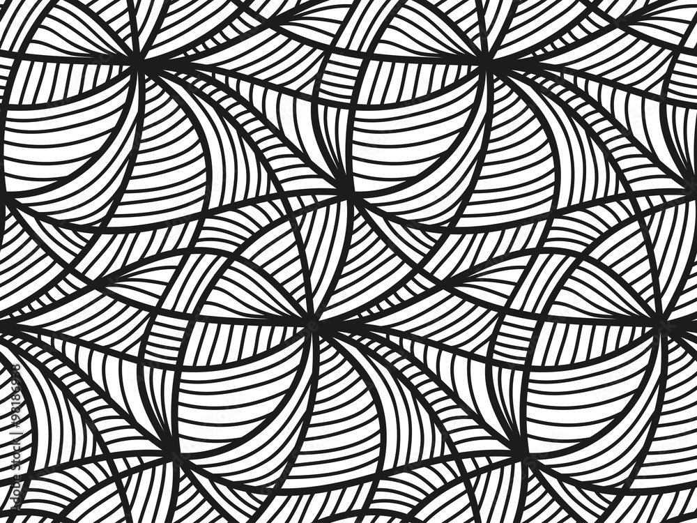 Vector floral background of drawn lines