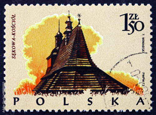 Postage stamp Poland 1974 Church, Sekowa photo