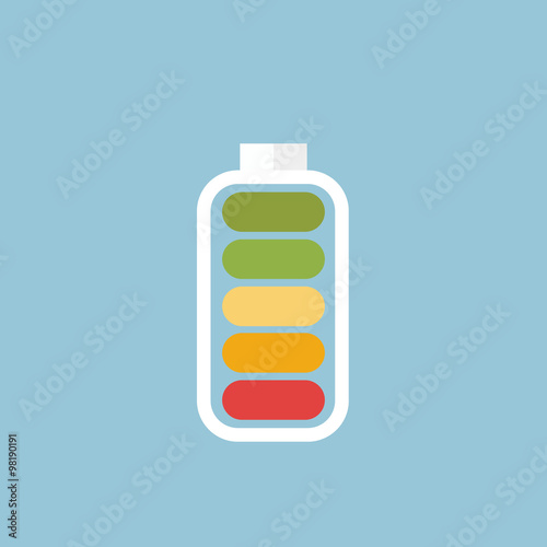 Battery Icons, flat design, vector EPS10.