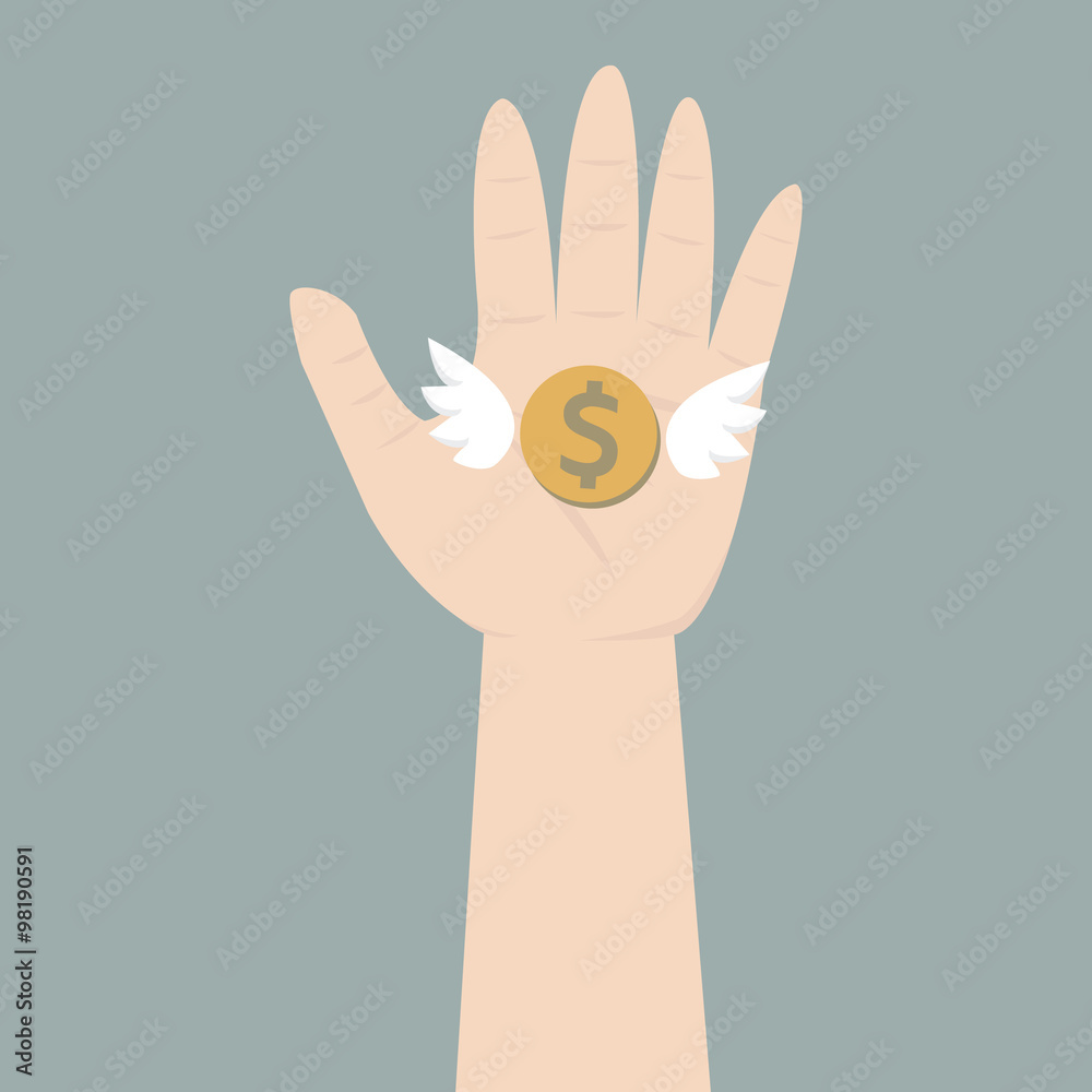 Fototapeta premium catching falling coin