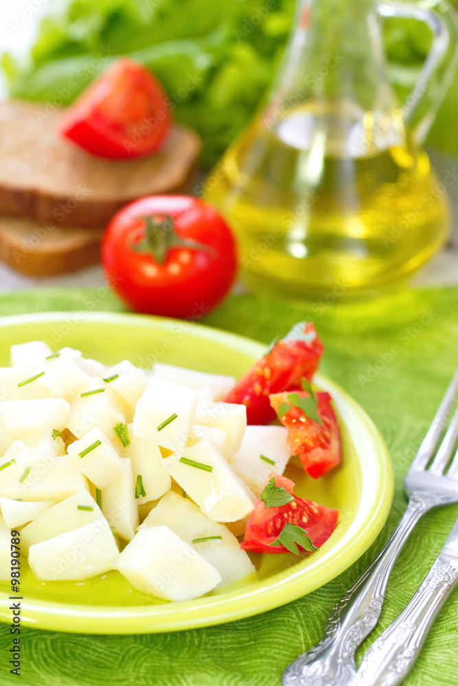 Potato salad with vegetables