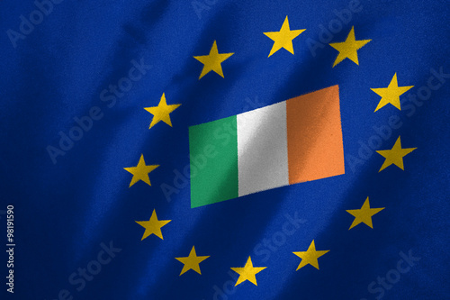 island flag in EU flag on fabric