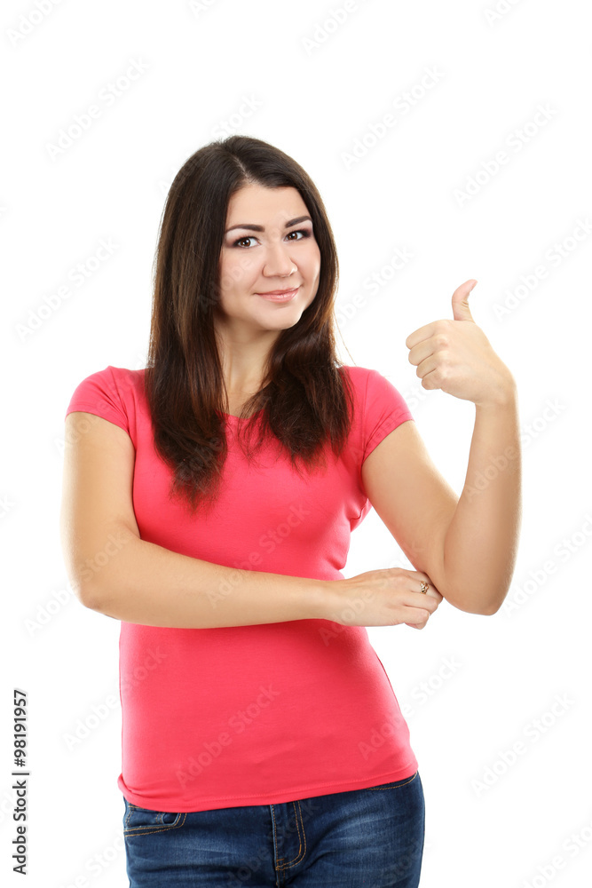 Portrait of a young girl on a white background Portrait of a young girl on a white background