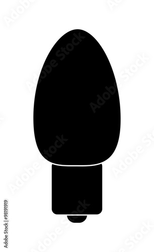 Christmas light bulb silhouette vector symbol, icon  design. Winter illustration isolated on white background.