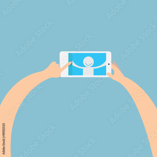 selfie on mobile camera