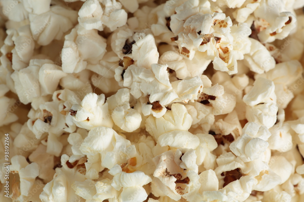 Popcorn in a pile on black background
Popcorn in a pile on black background