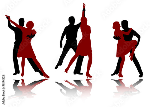 tango dancers silhouettes - vector