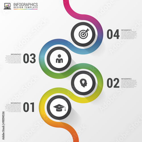 Abstract colorful business path. Timeline infographic template.