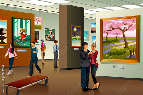 People Visiting an Art Gallery