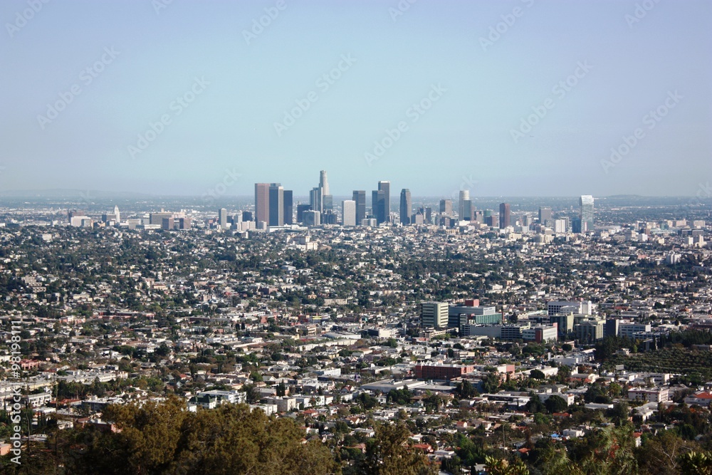 Downtown Los Angeles view from Griffith Park, USA