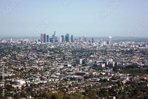 Fototapeta Naklejka Na Ścianę i Meble -  Downtown Los Angeles view from Griffith Park, USA
