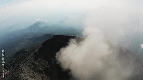 Kerinici volcano, Indonesia, view from air photo