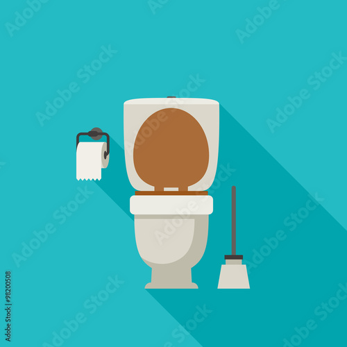 Toilet flat illustration.