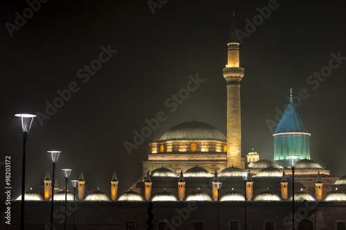 mevlana camii gece photo