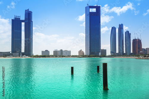 Cityscape of Abu Dhabi at Persian Gulf  UAE