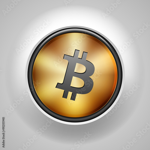 Bitcoin button sign icon